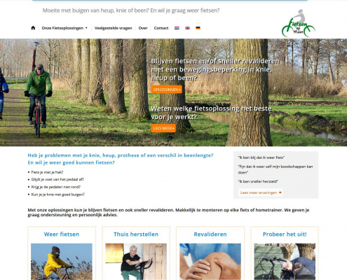 Website Fietsen op Maat, fietshulpmiddelen.